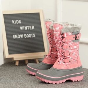 DREAM PAIRS Girls Snow Boots Water-Resistant Outdoor Warm Cozy Shoes size 4
